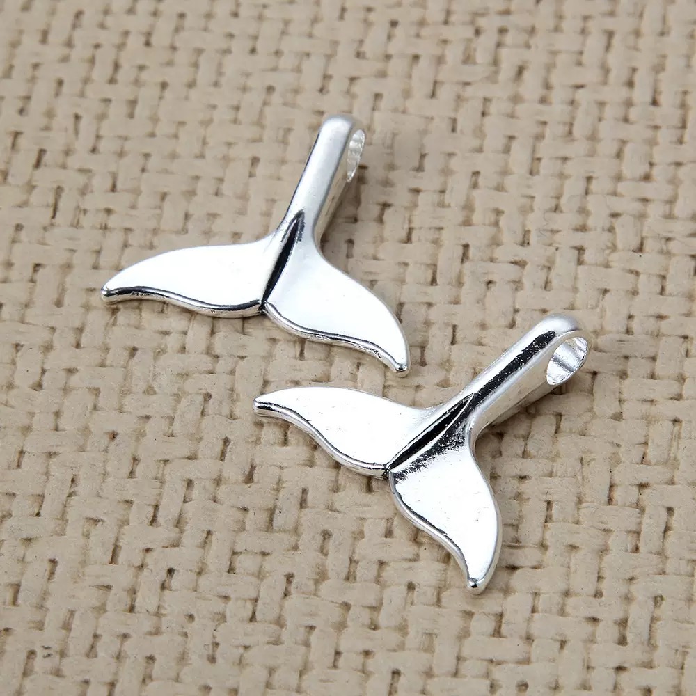 Vintage Fashion Nova - 5/10pcs antique silver plated whale tail