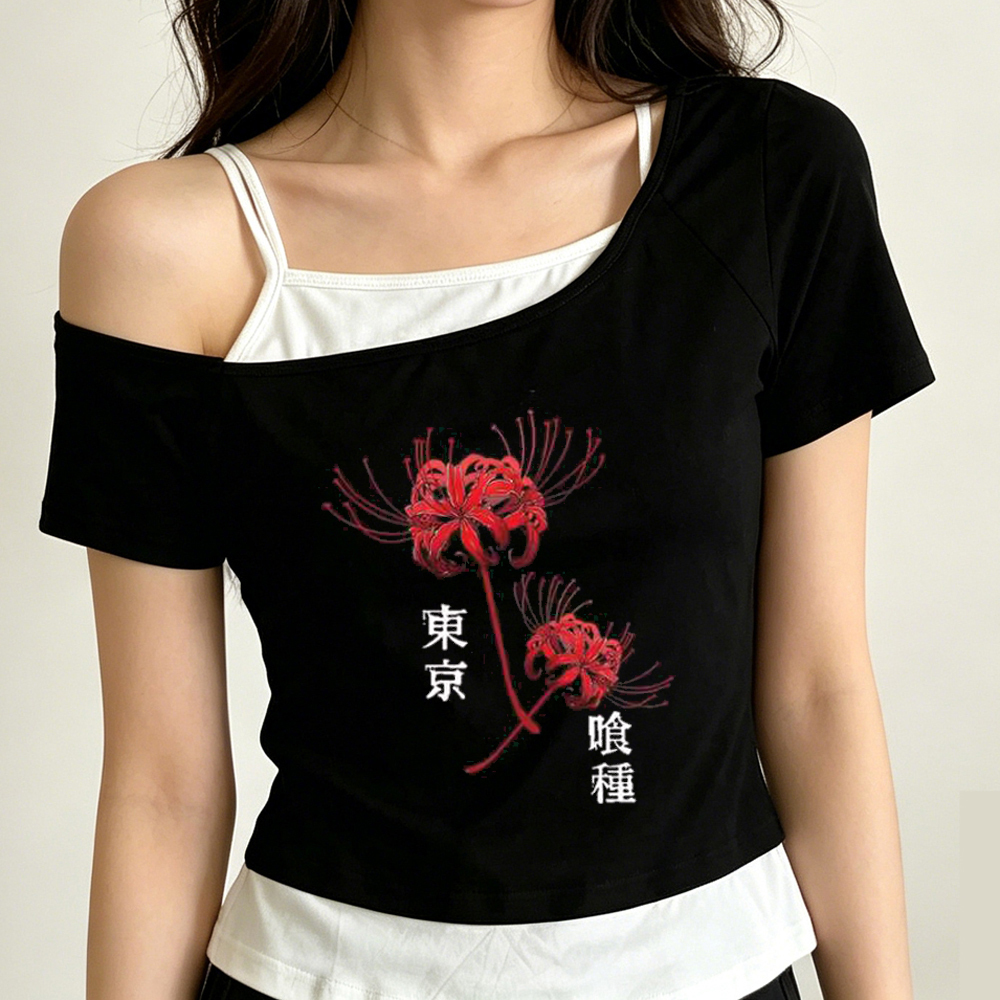 Vintage Fashion In Tokyo - Tokyo Ghoul crop top ladies korean