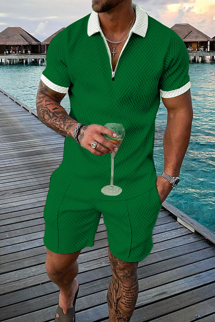 Vintage Fashion Prints - Vintage Men's Summer Casual Polo Shirt