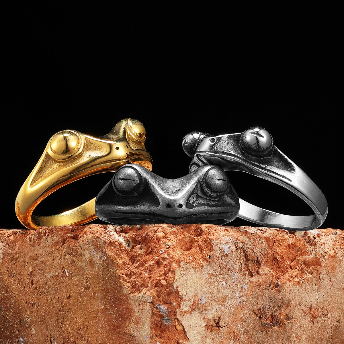 Vintage Fashion Newtown - Frog Prince Men Rings Stainless Steel