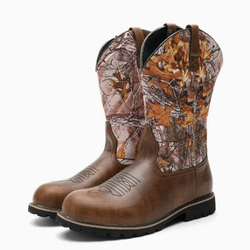 Vintage Fashion Prints - Men's Boots Classic Handmade Embroidery Leather