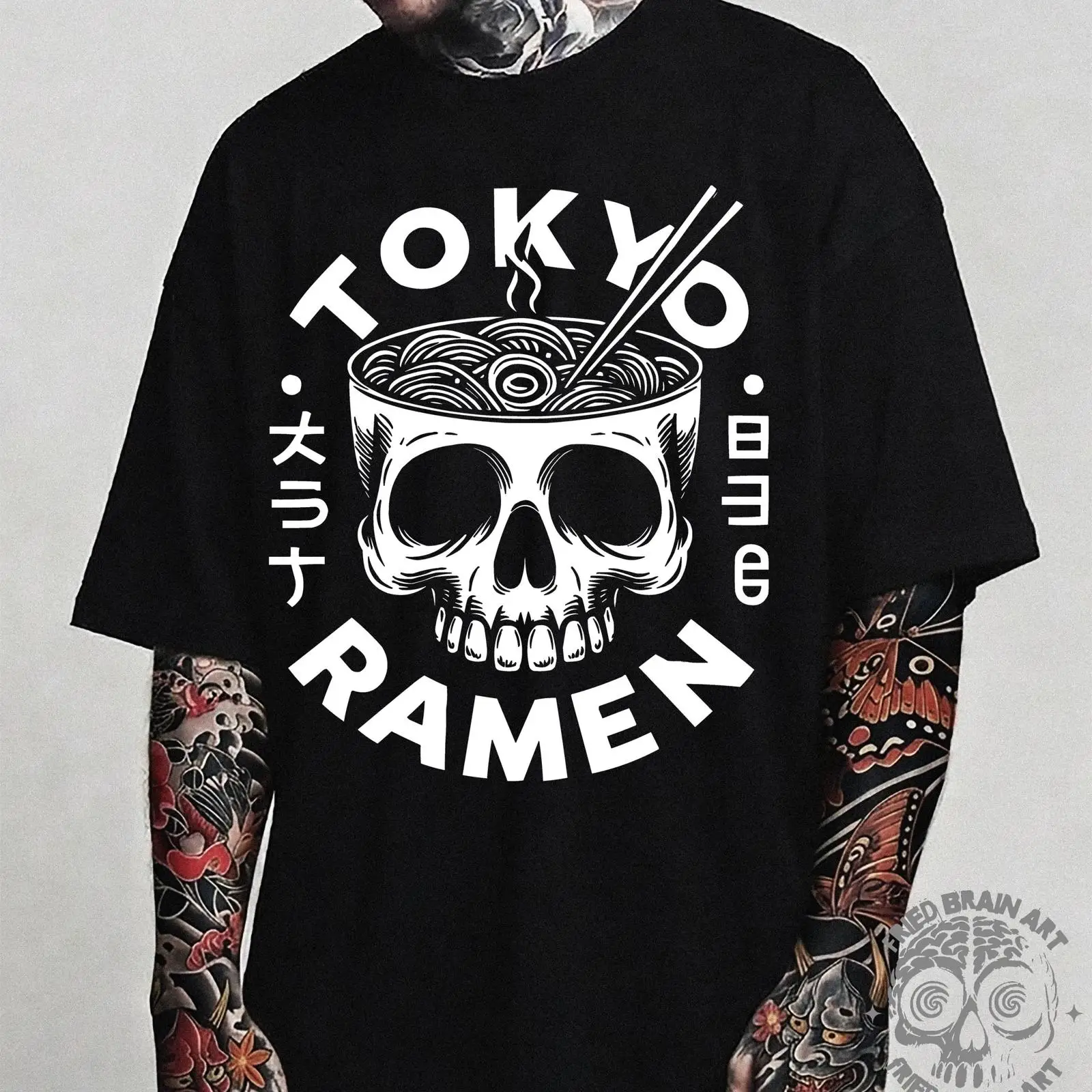 Vintage Fashion In Tokyo - Tokyo Skull Ramen T Shirt Japanese