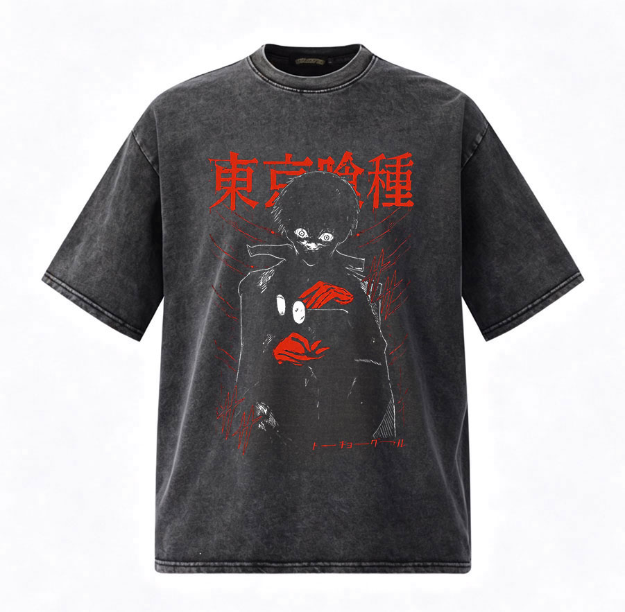 Vintage Fashion In Tokyo - Vintage Washed Anime Tokyo Ghoul Kaneki
