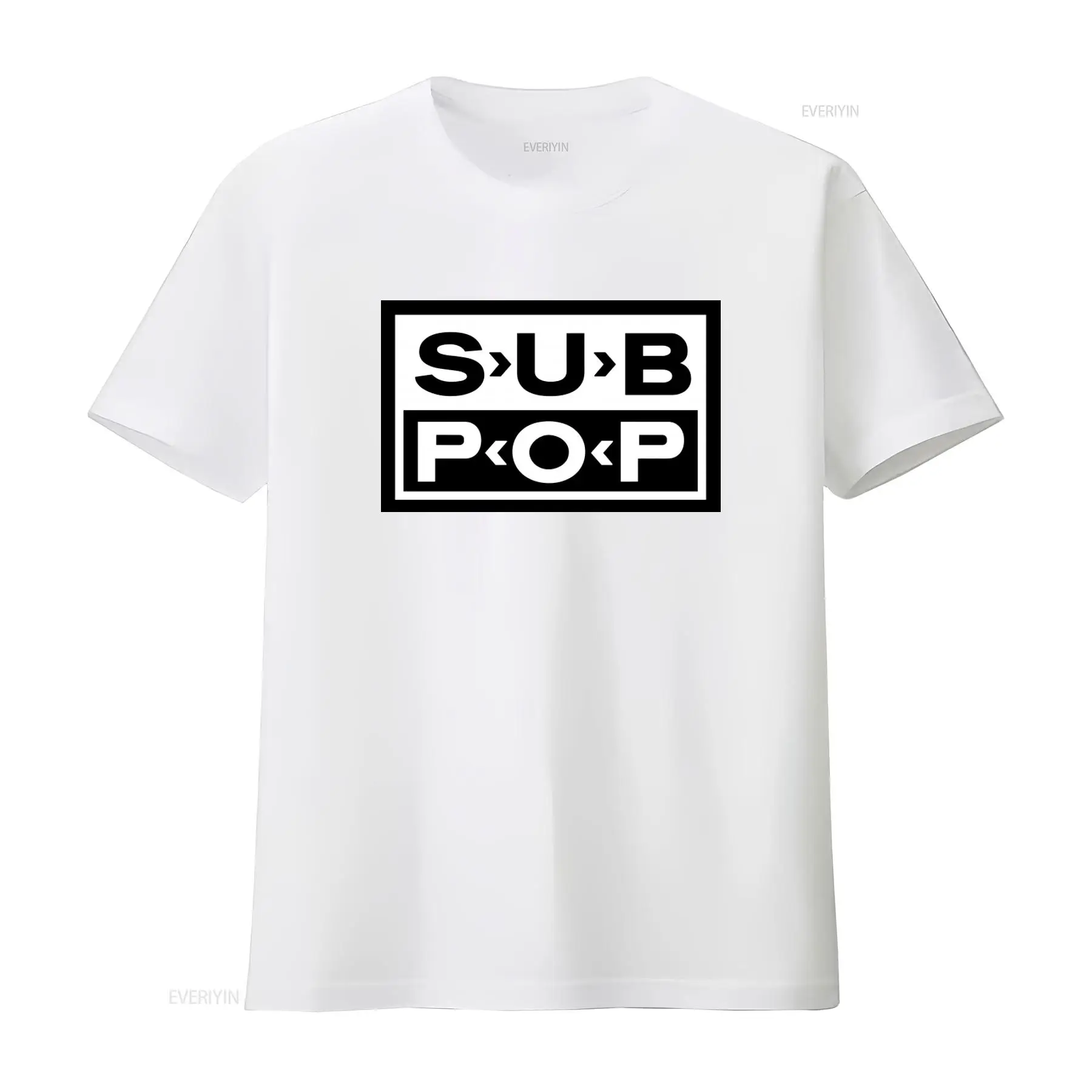 Sub Pop Logo T Shirt Black wit - Vintage Fashion Logos 评论和价格