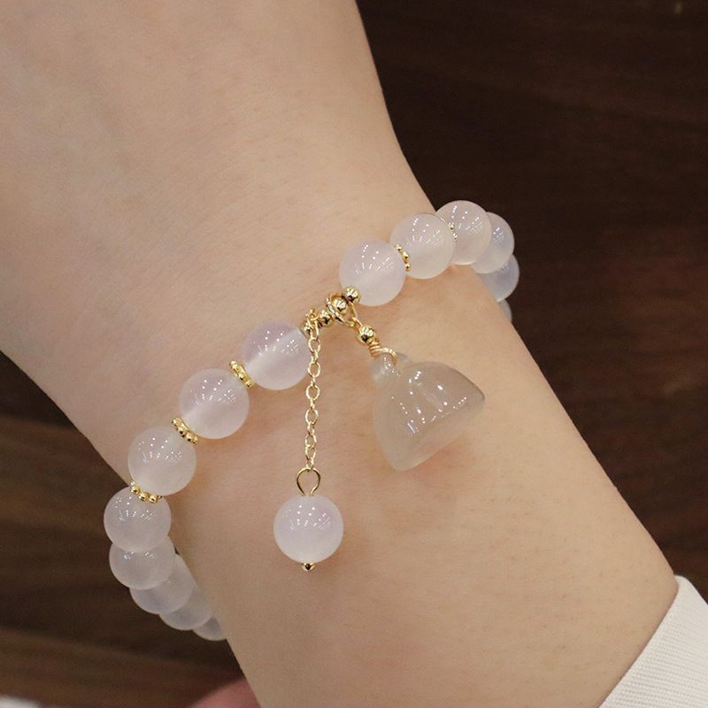 White Agate Bracelet with Lotu - Vintage Fashion Tiktok 评论和价格
