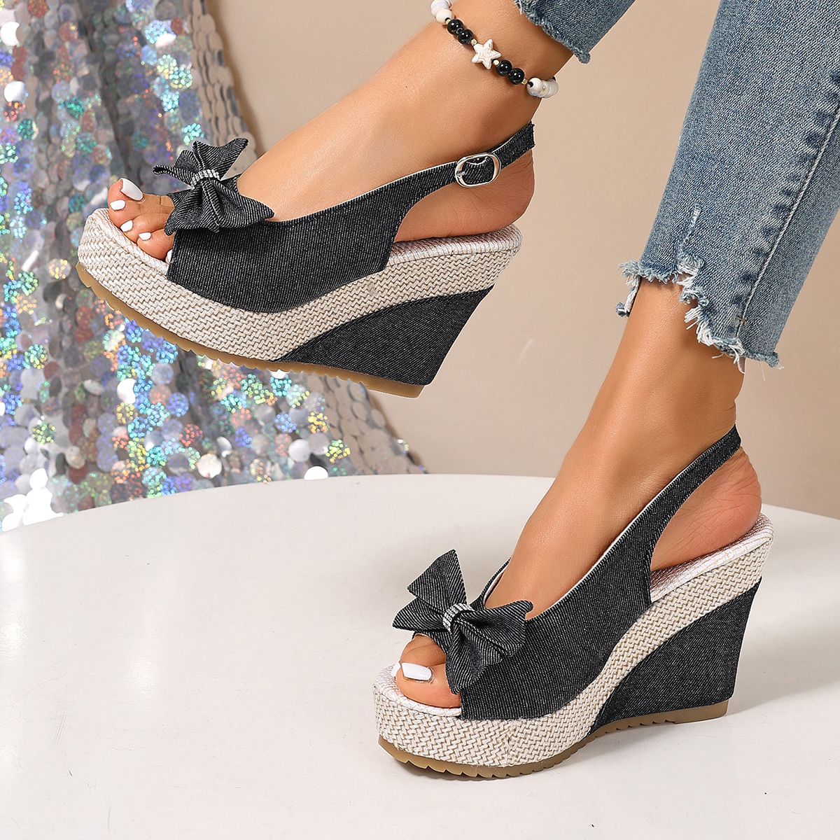 Vintage Rivet Decor Wedge Sand - Vintage Fashion In 2026 评论和价格