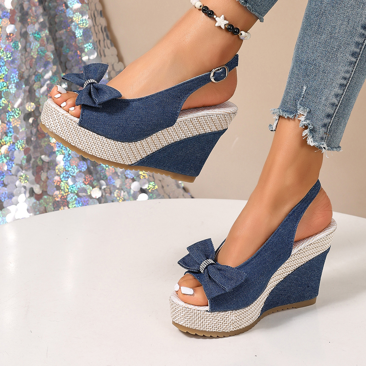 Vintage Rivet Decor Wedge Sand - Vintage Fashion In 2026 评论和价格