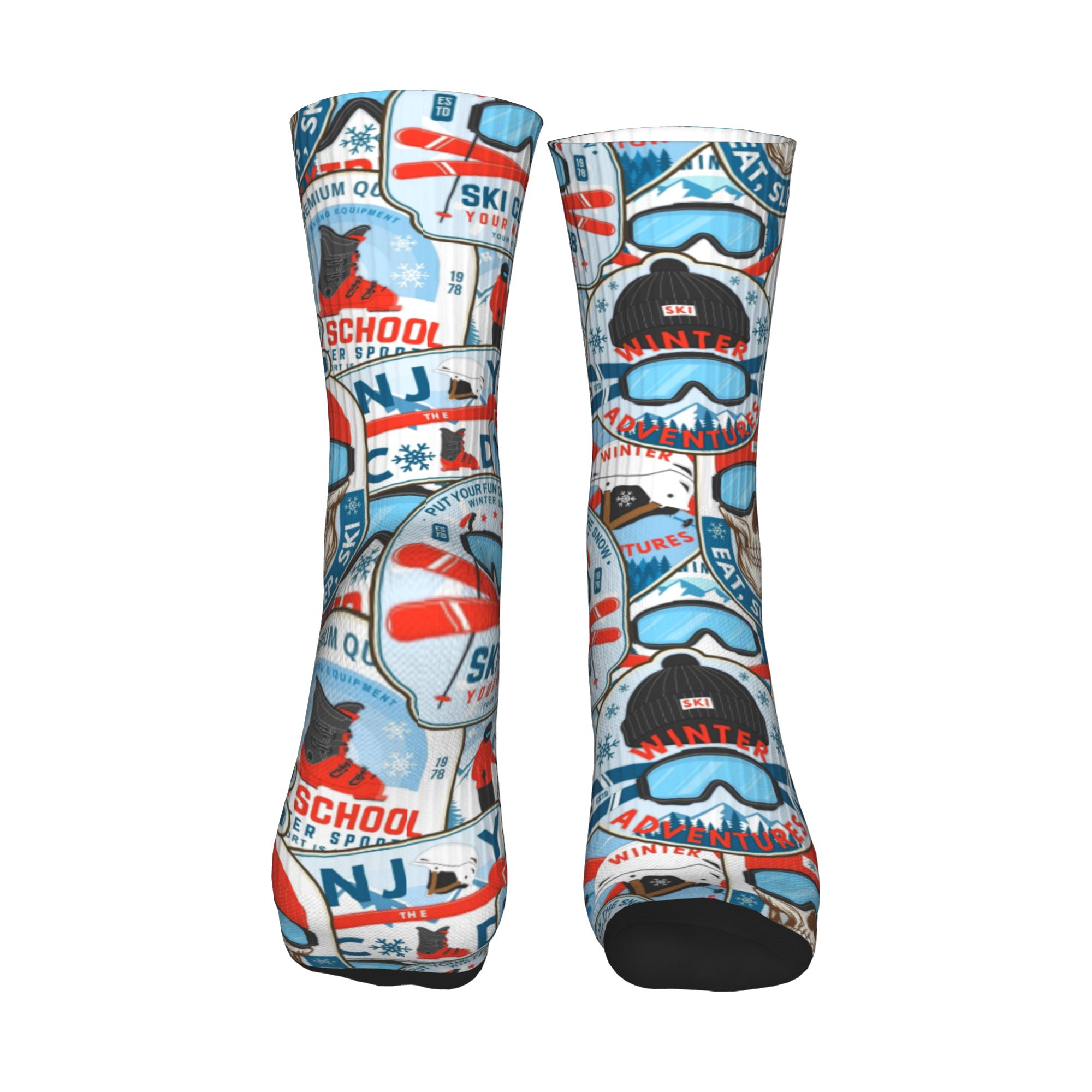 Vintage Red Blue Ski Club Seam - Vintage Fashion Prints 评论和价格