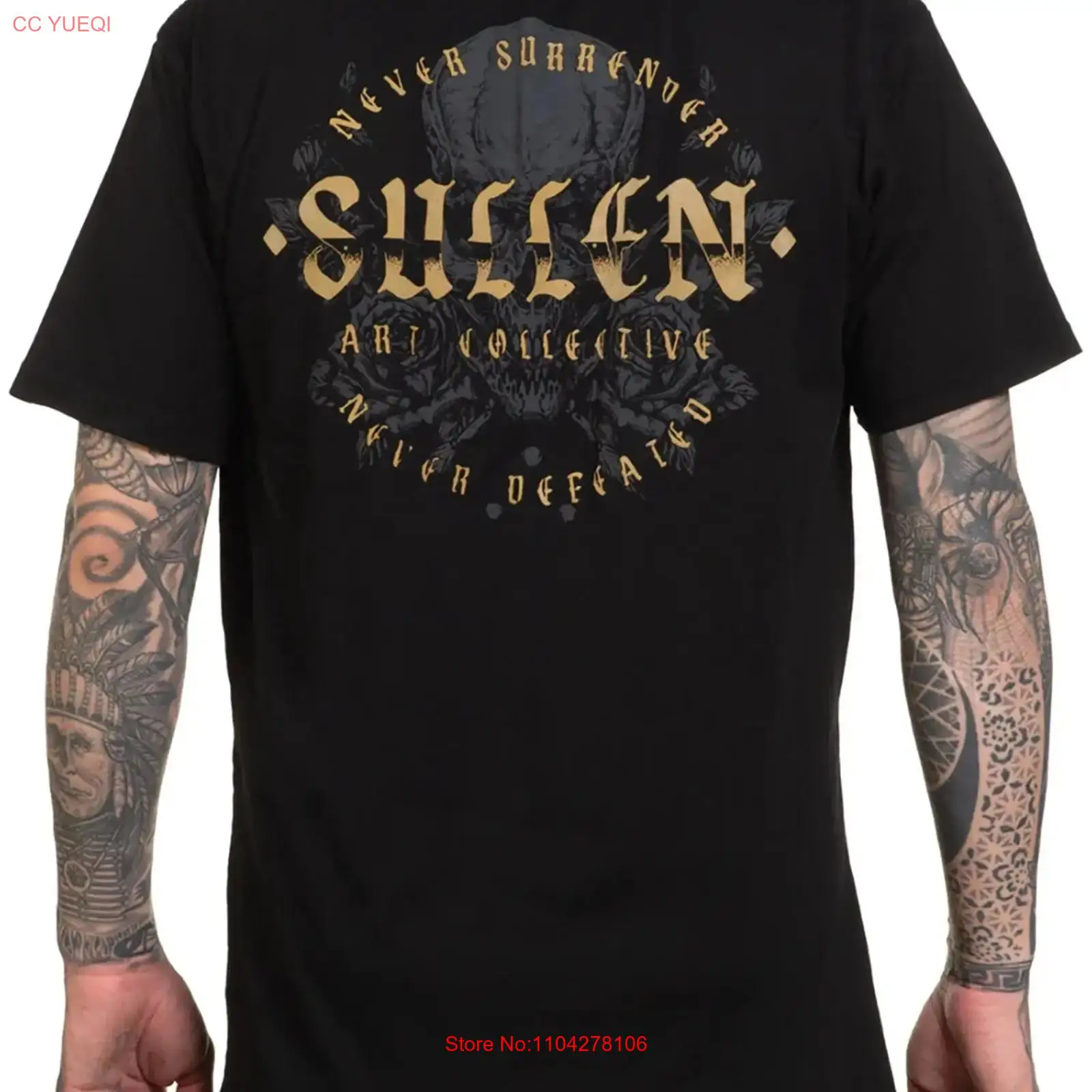 Sullen Men's Never Defeated  P - Vintage Fashion Logos 评论和价格