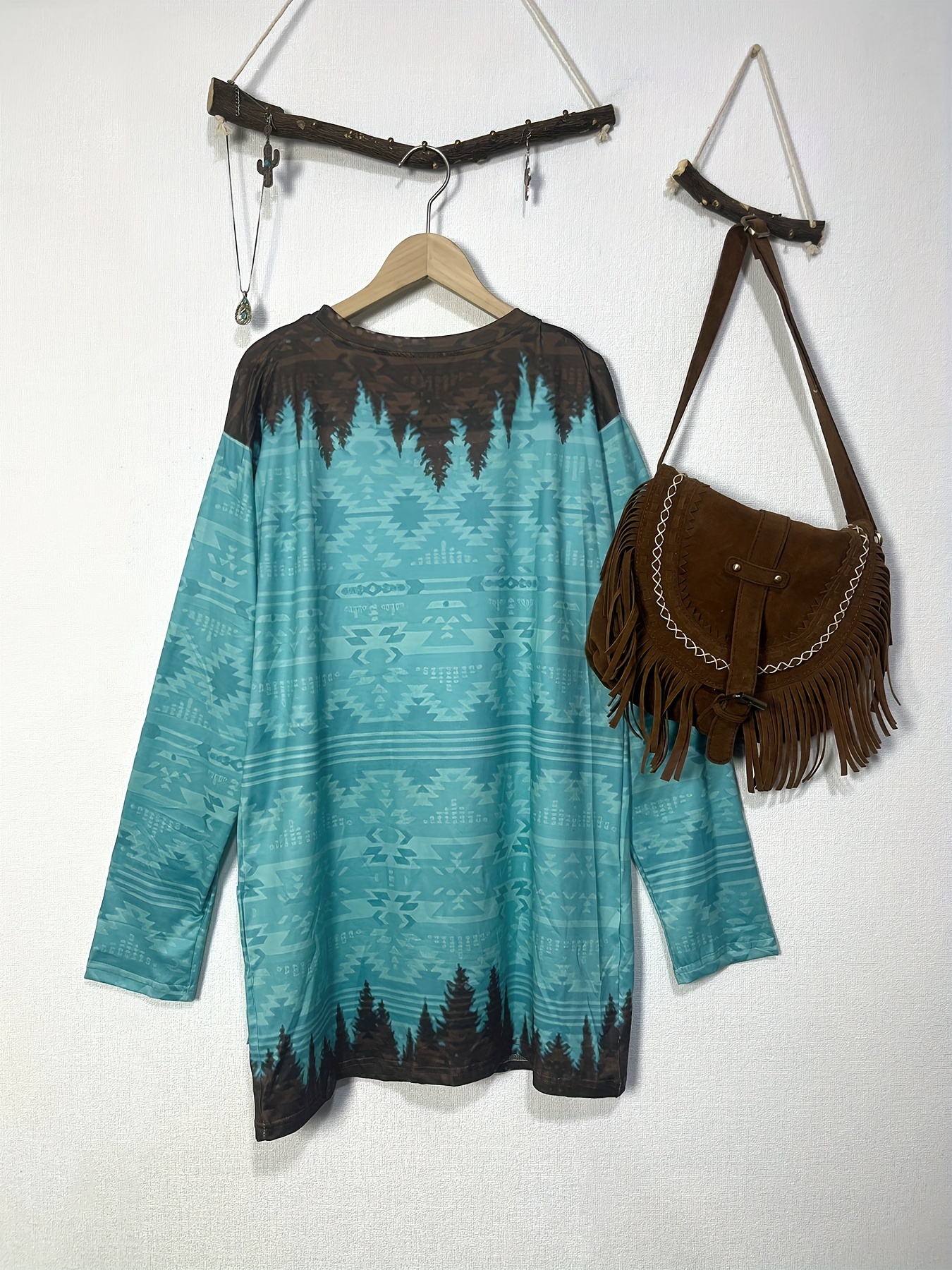 Vintage Print Long Sleeve V-Ne - Vintage Fashion Prints 评论和价格