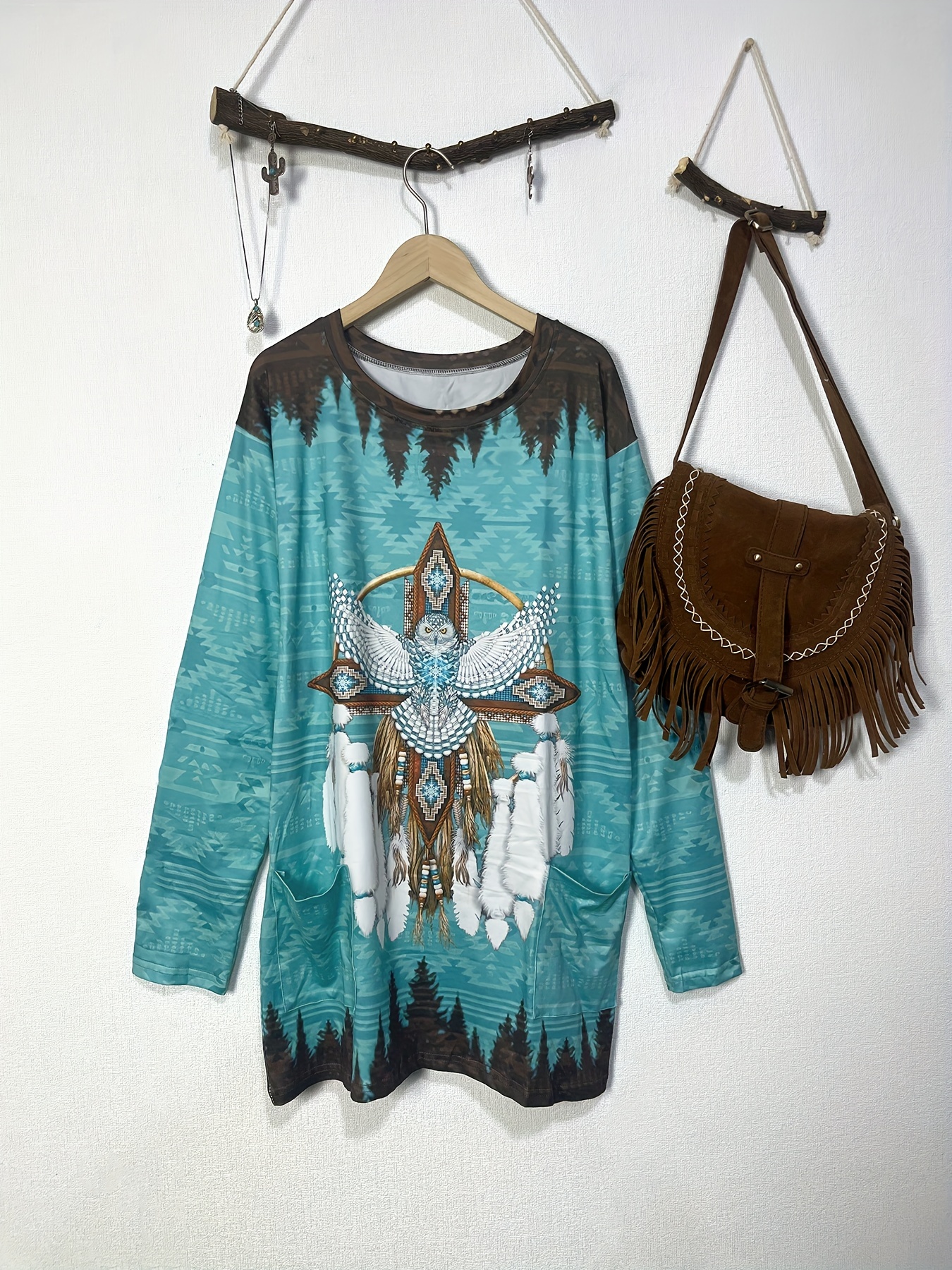 Vintage Print Long Sleeve V-Ne - Vintage Fashion Prints 评论和价格