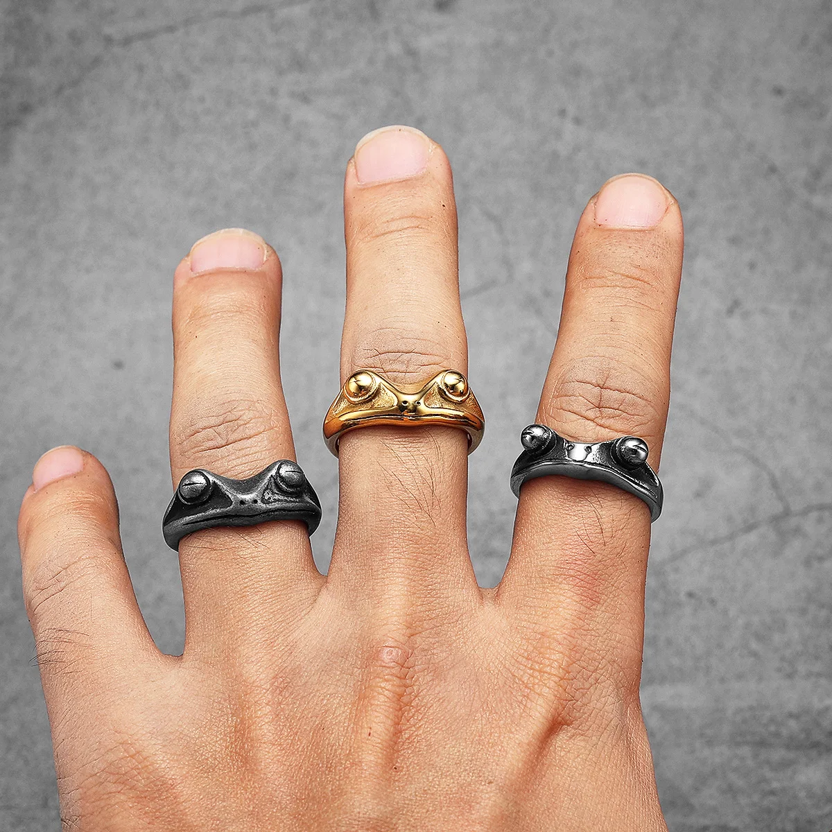 Frog Prince Men Rings Stainles - Vintage Fashion Newtown 评论和价格