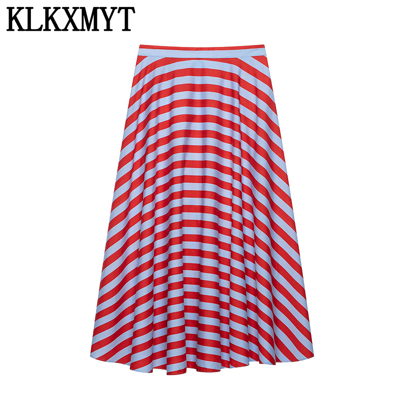 KLKXMYT Stripes Pleated Long S - Vintage Fashion In 2026 评论和价格