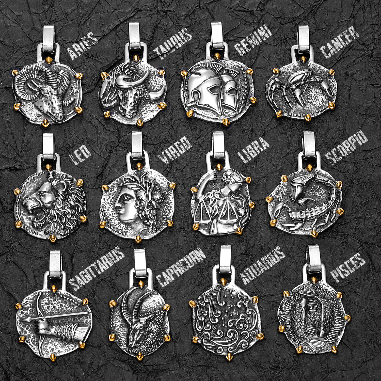 12 Constellation Men Necklaces - Vintage Fashion Newtown 评论和价格