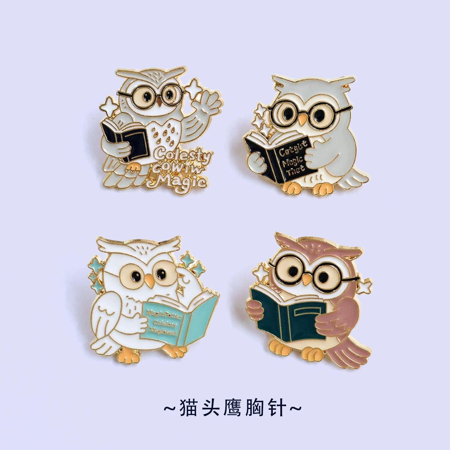 Vintage Owl And Books Brooches - Vintage Fashion Coloring Book 评论和价格