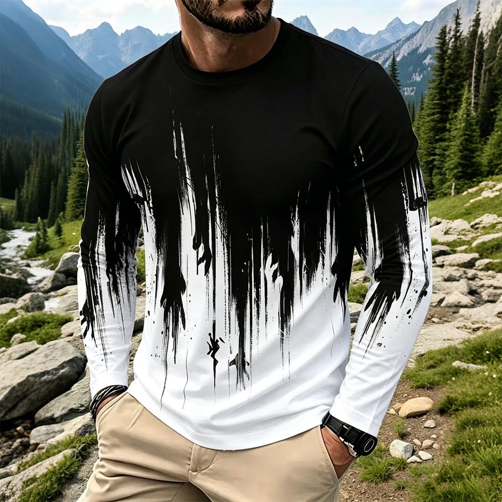 Men's Gradient Ink Splash Long - Vintage Fashion Prints 评论和价格