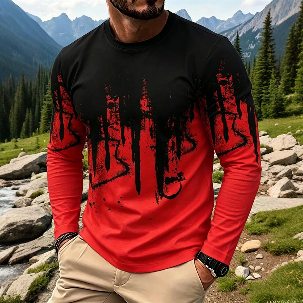 Men's Gradient Ink Splash Long - Vintage Fashion Prints 评论和价格